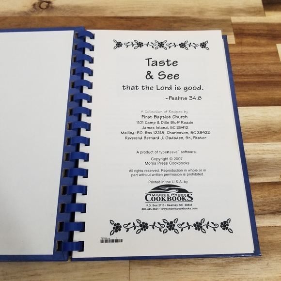Taste and See First Baptist Church James Island South Carolina Southern Cookbook - Picture 2 of 8